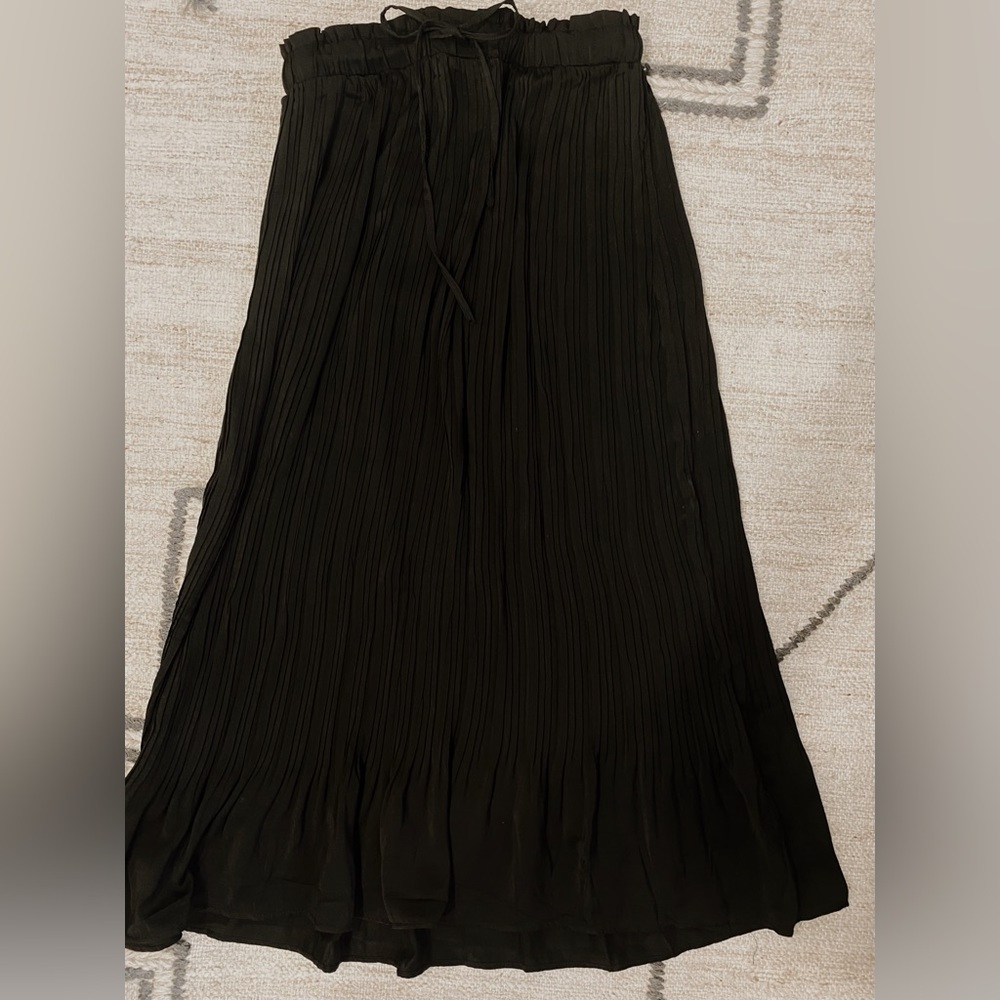 Black Long Satin Skirt